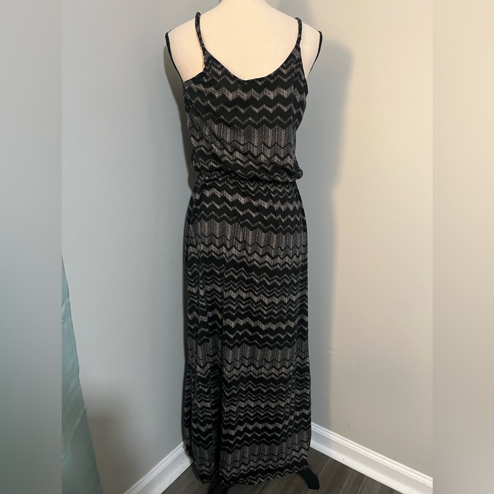 Bobbie Brooks Black and Gray Sundress with Spaghetti Straps
